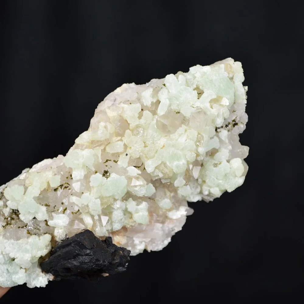 Prehnite With Babingtonite And Quartz Crystals - Image 4