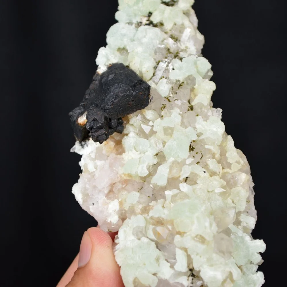 Prehnite With Babingtonite And Quartz Crystals - Image 5