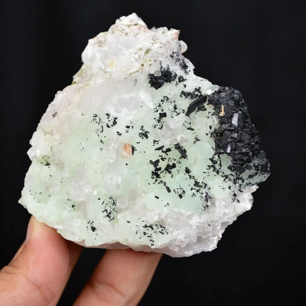 Prehnite With Babingtonite And Quartz Crystals - Image 2