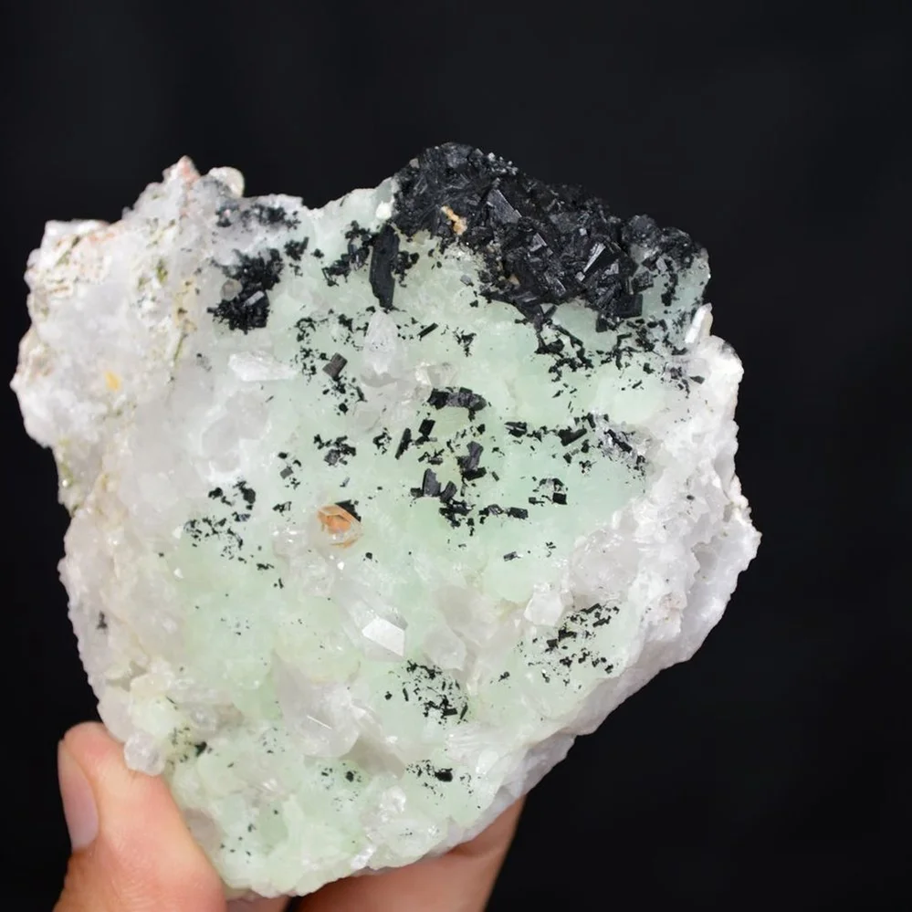 Prehnite With Babingtonite And Quartz Crystals - Image 5