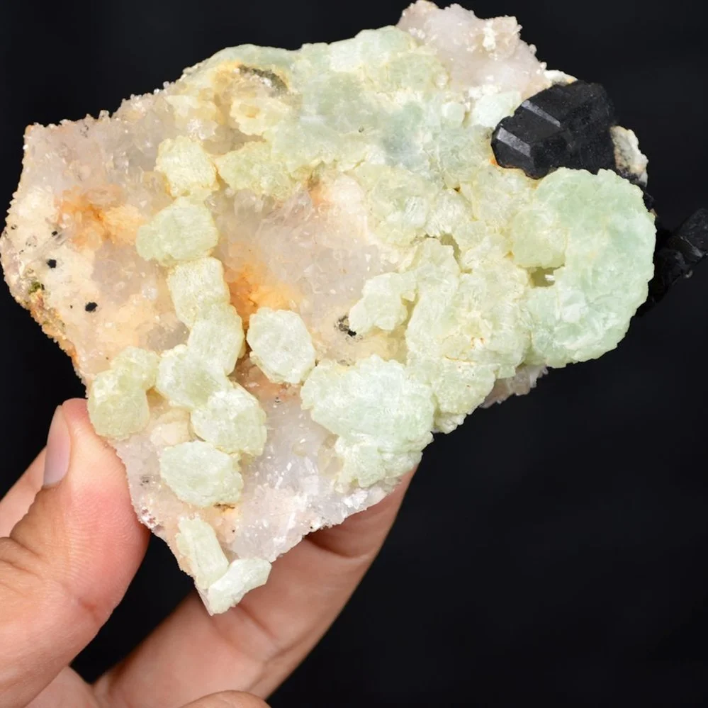 Prehnite With Babingtonite And Quartz Crystals - Image 2