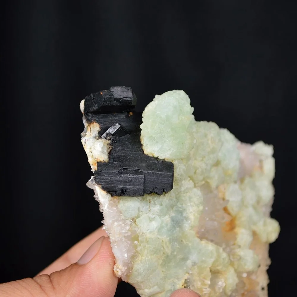 Prehnite With Babingtonite And Quartz Crystals - Image 4