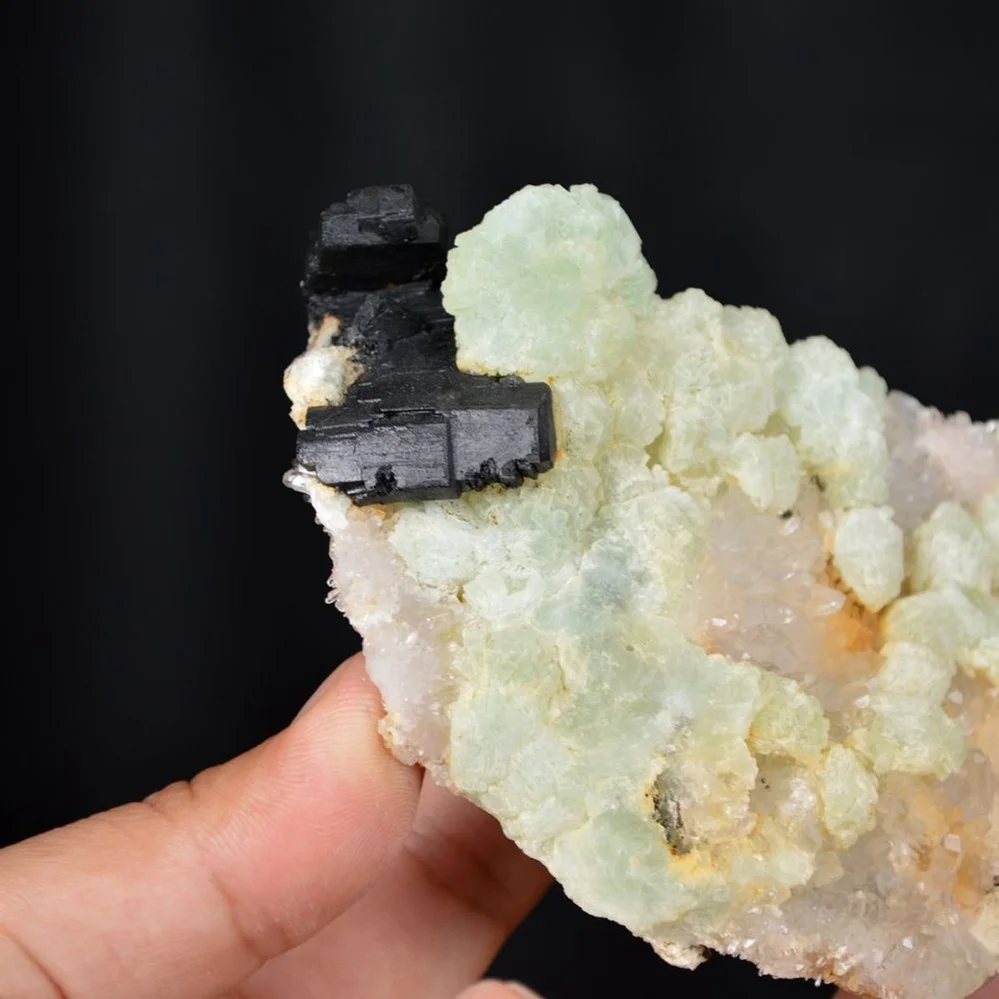 Prehnite With Babingtonite And Quartz Crystals - Image 5
