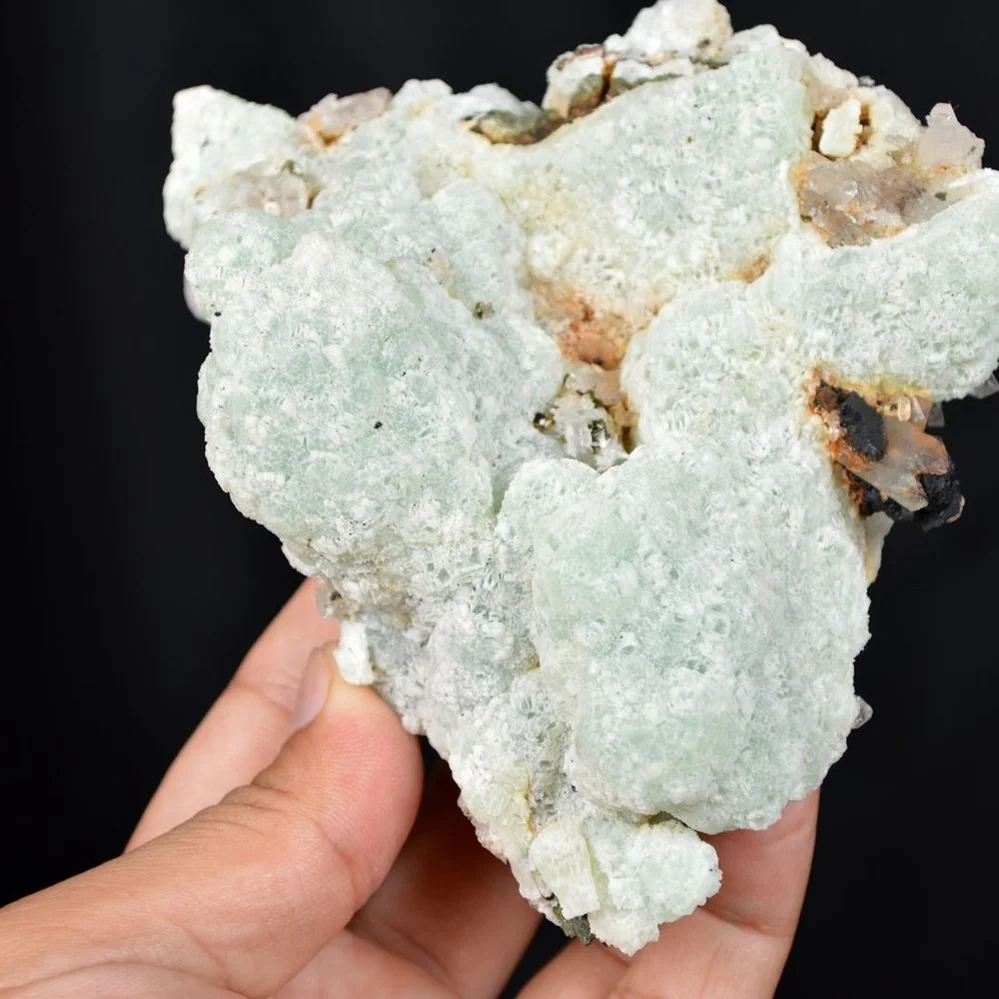 Prehnite With Babingtonite And Quartz Crystals - Image 4