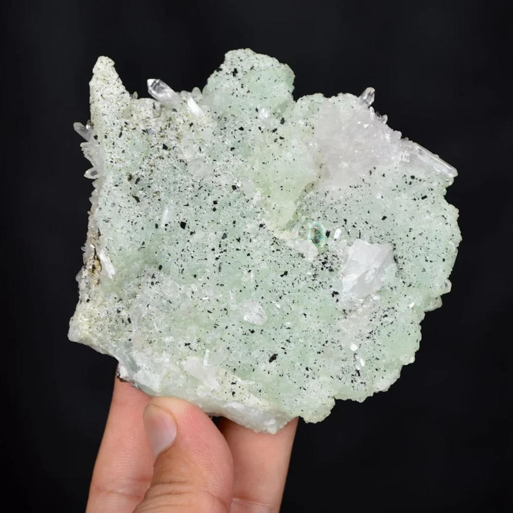 Prehnite With Babingtonite And Quartz Crystals - Image 2