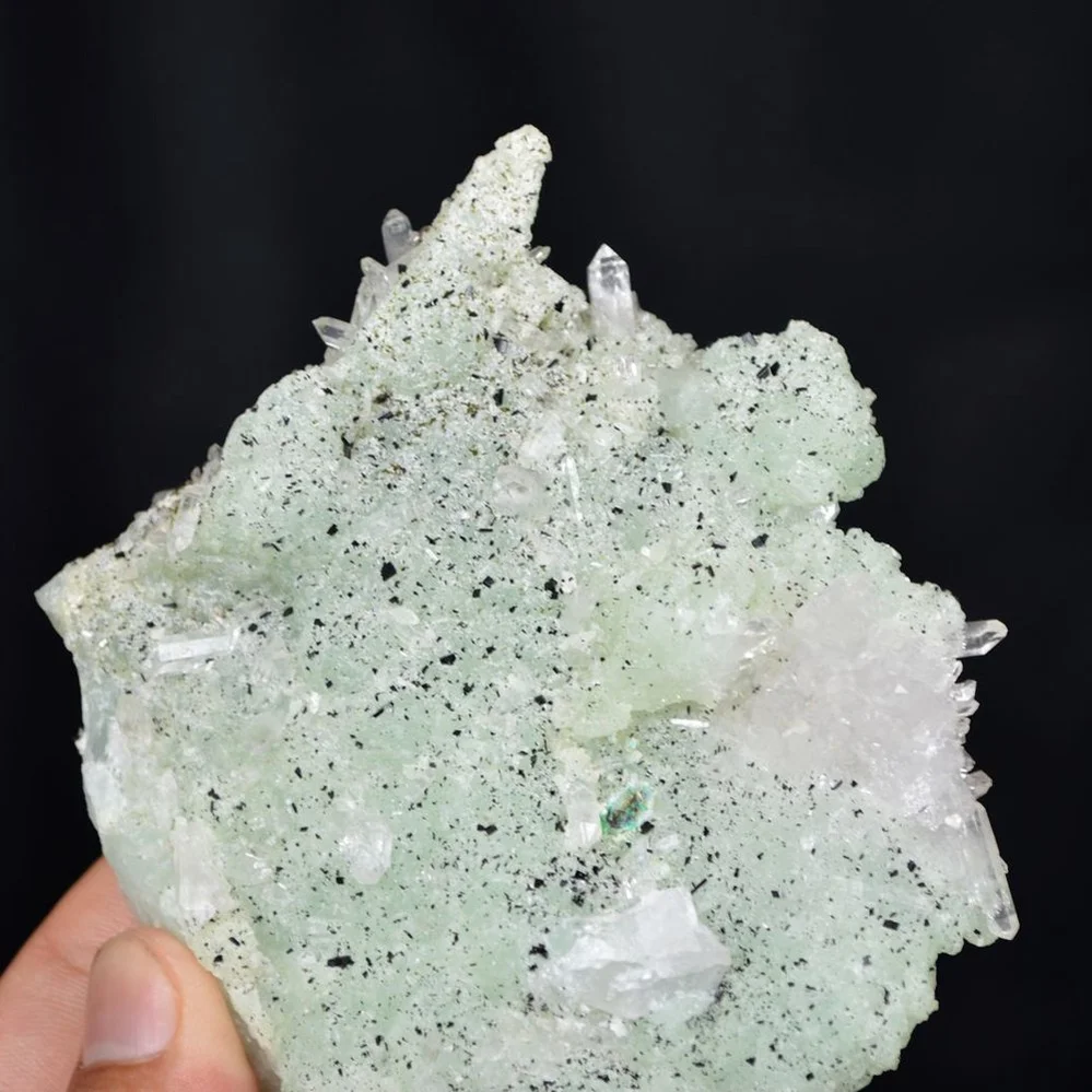 Prehnite With Babingtonite And Quartz Crystals - Image 3