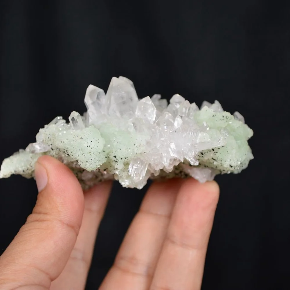 Prehnite With Babingtonite And Quartz Crystals - Image 5