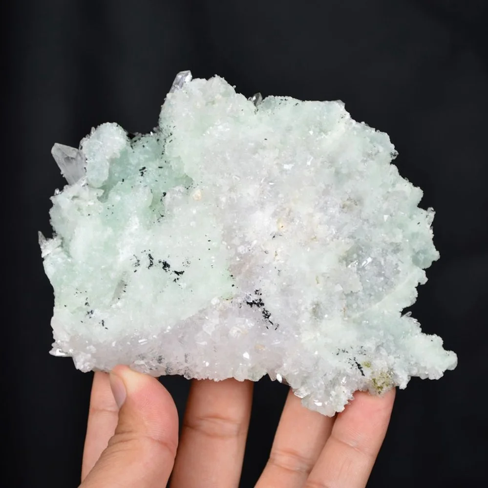Prehnite With Babingtonite And Quartz Crystals - Image 2