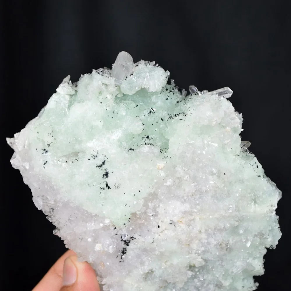 Prehnite With Babingtonite And Quartz Crystals - Image 3