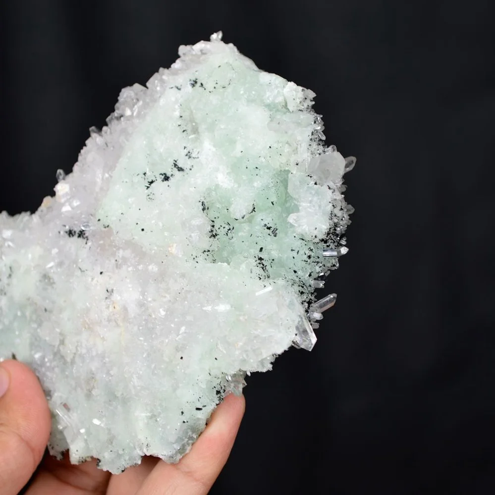 Prehnite With Babingtonite And Quartz Crystals - Image 4
