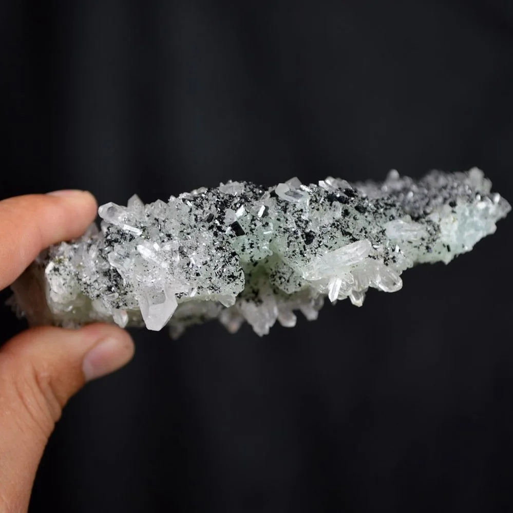 Prehnite With Babingtonite And Quartz Crystals - Image 5