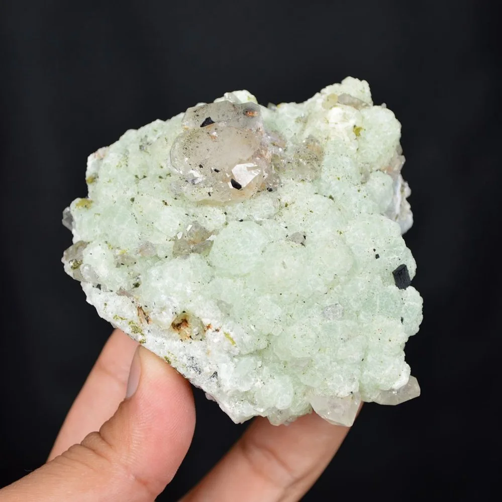 Prehnite With Babingtonite And Quartz Crystals - Image 2
