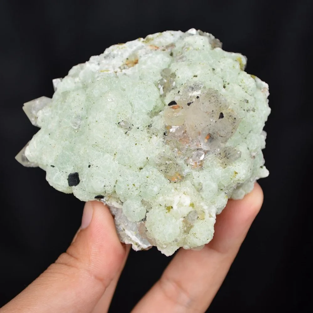 Prehnite With Babingtonite And Quartz Crystals - Image 3