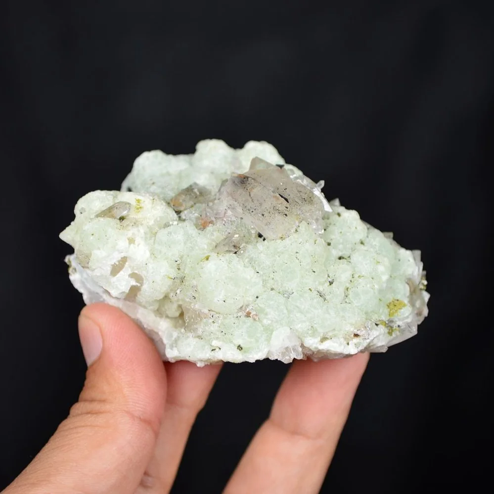 Prehnite With Babingtonite And Quartz Crystals - Image 4