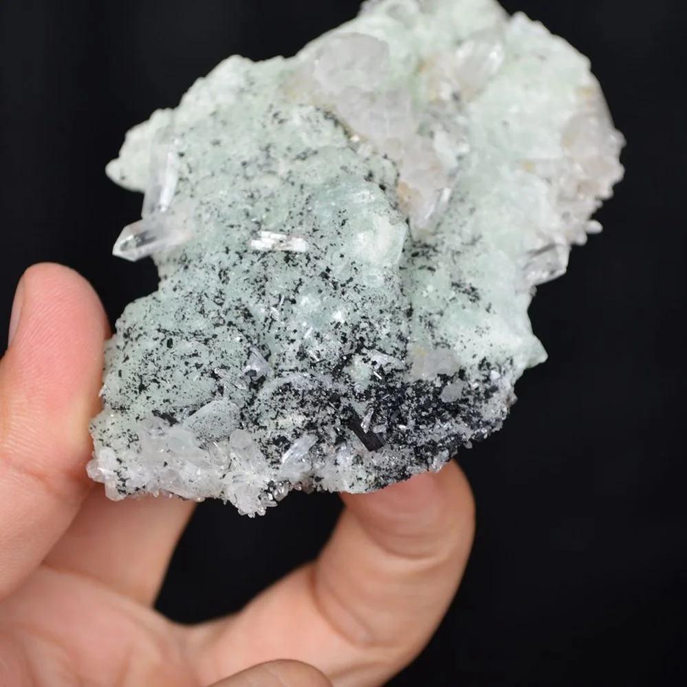 Prehnite With Babingtonite And Quartz Crystals - Image 5