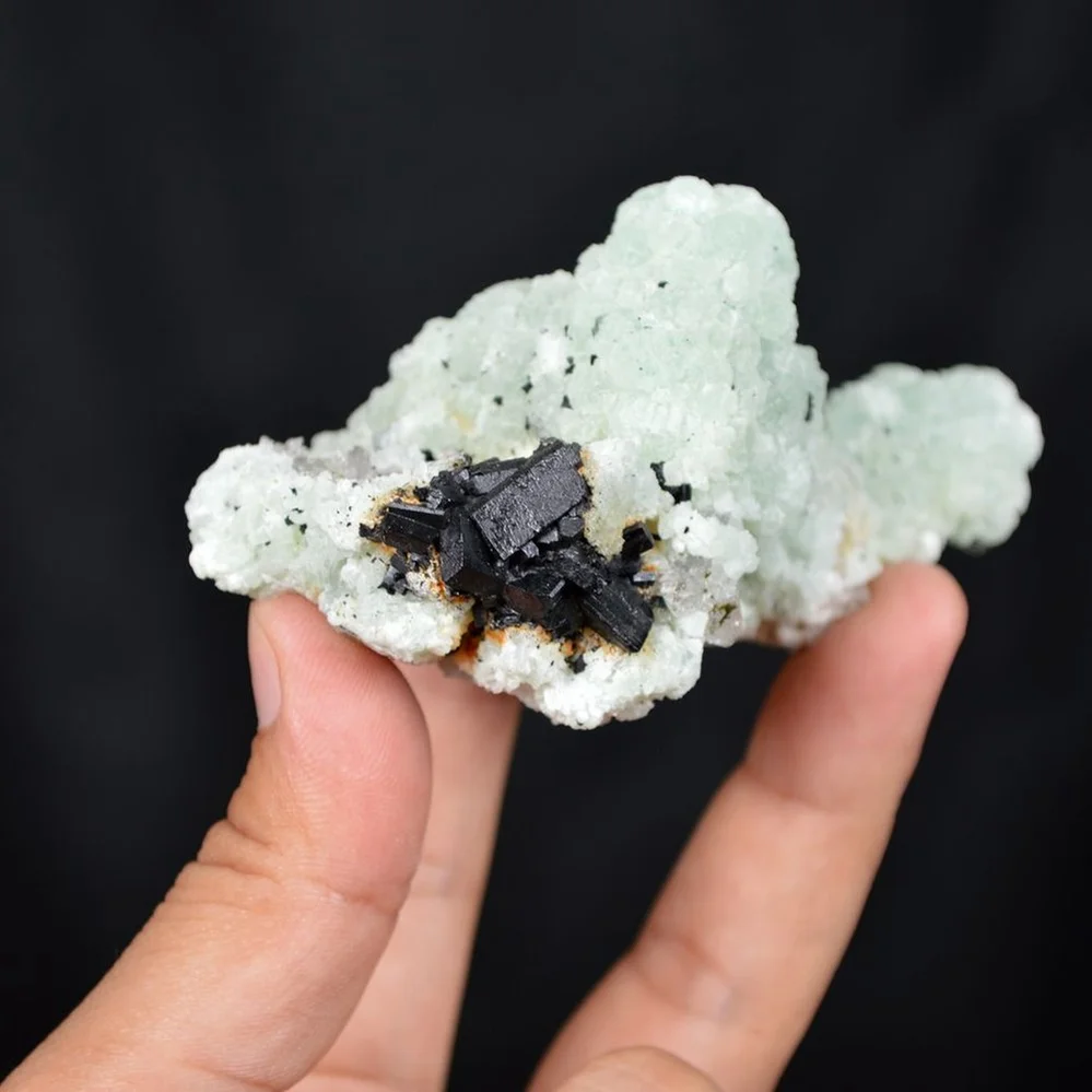 Prehnite With Babingtonite And Quartz Crystals - Image 2
