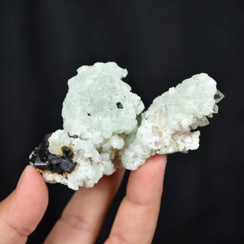 Prehnite With Babingtonite And Quartz Crystals - Image 4