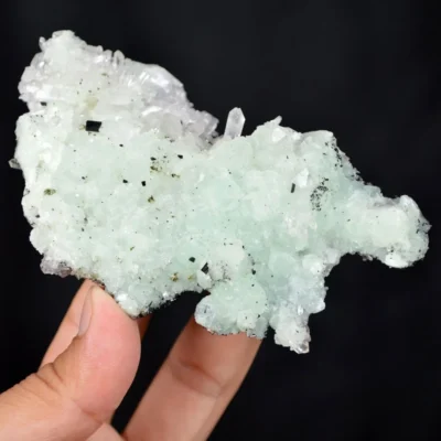 Prehnite With Babingtonite And Quartz Crystals