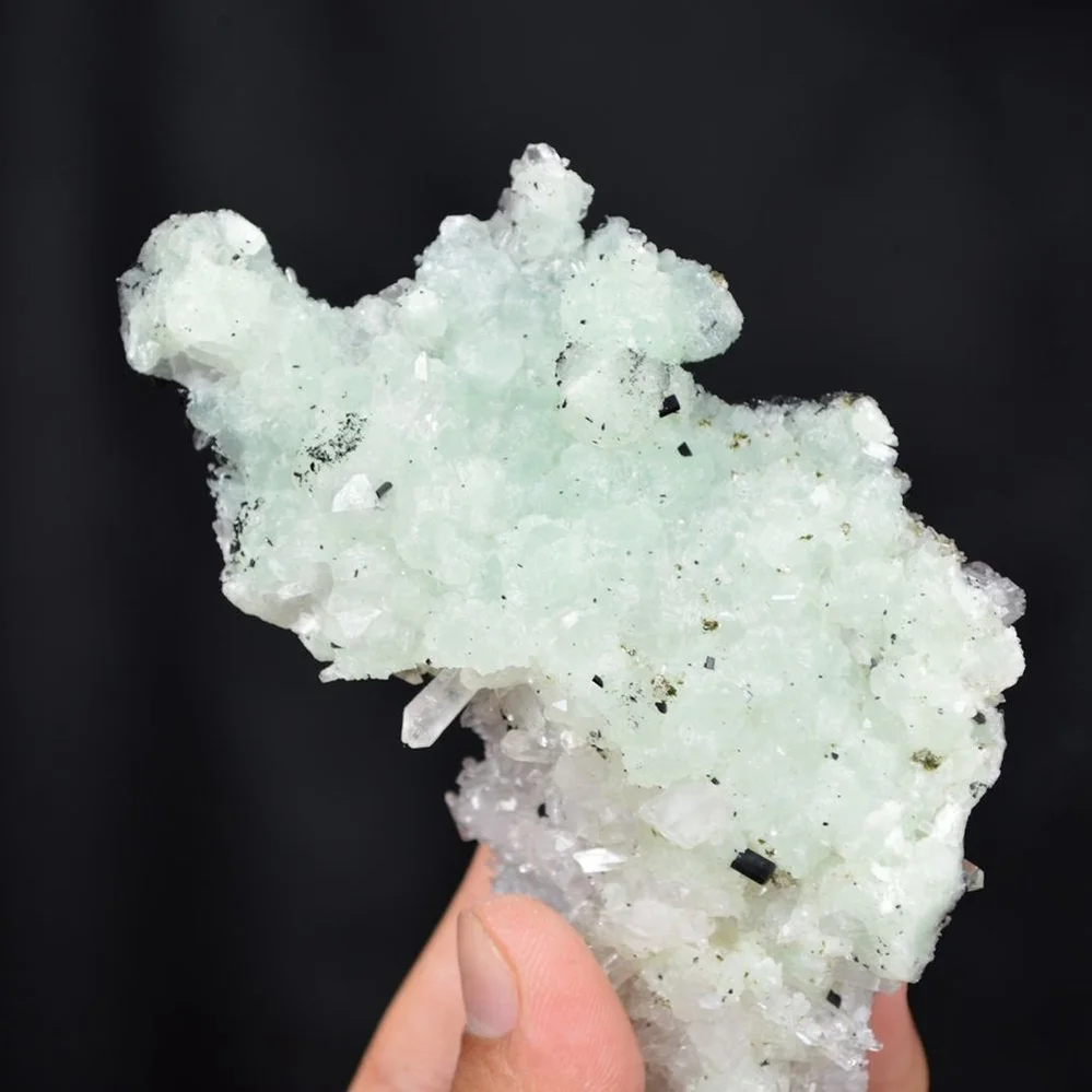 Prehnite With Babingtonite And Quartz Crystals - Image 2