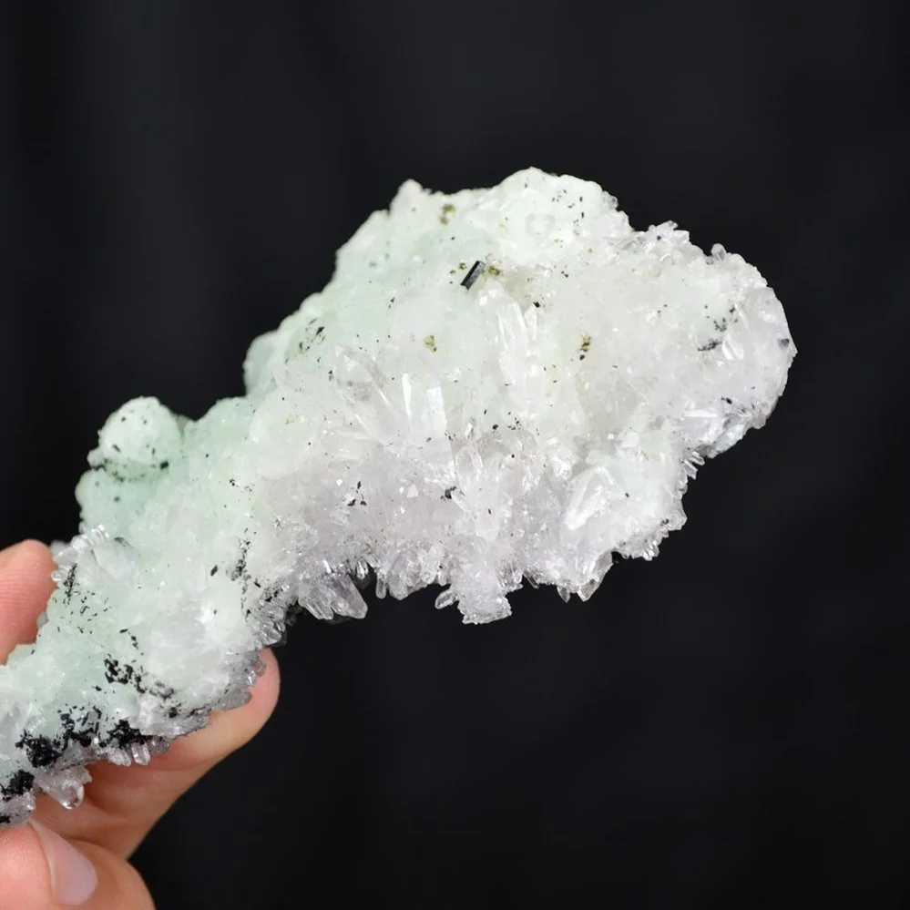 Prehnite With Babingtonite And Quartz Crystals - Image 3
