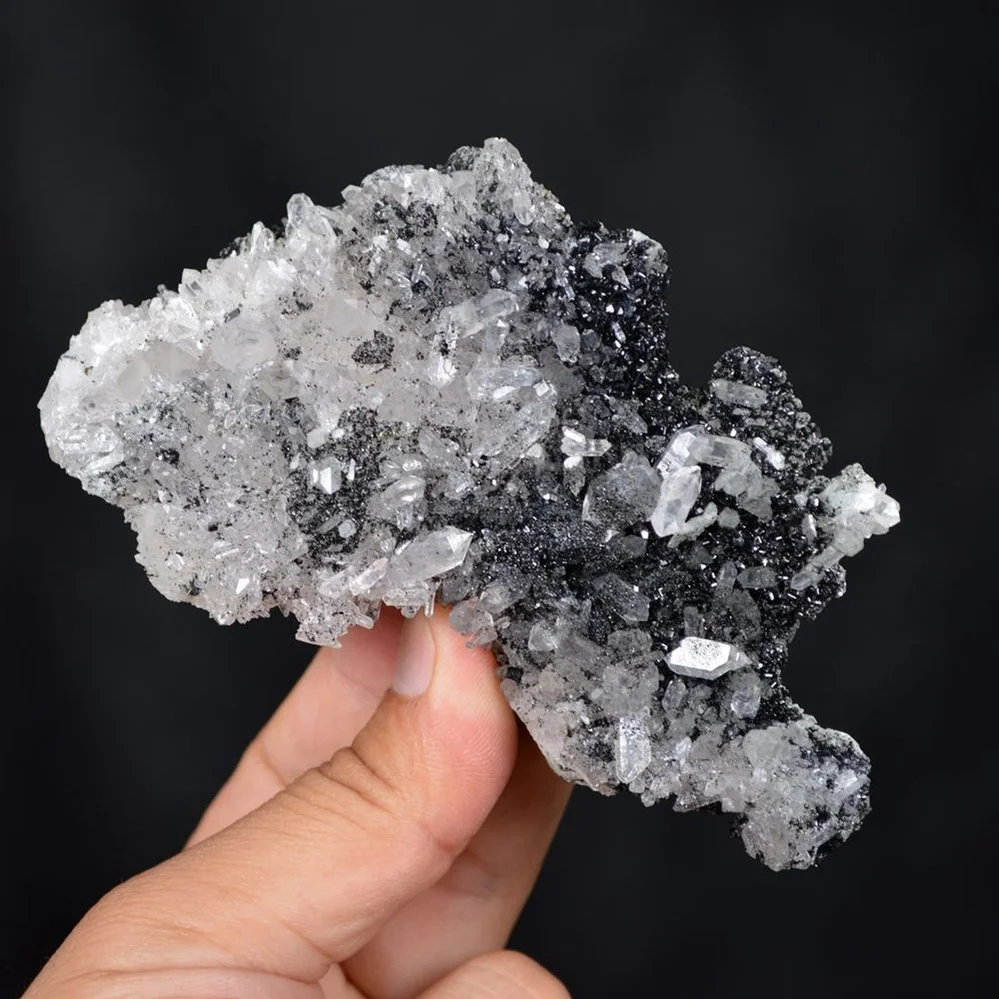 Prehnite With Babingtonite And Quartz Crystals - Image 5