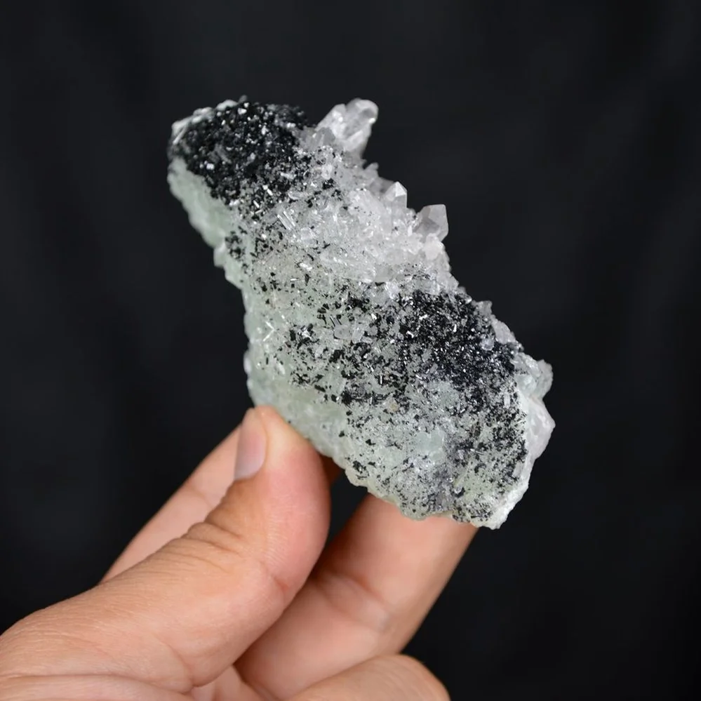 Prehnite With Babingtonite And Quartz Crystals - Image 2