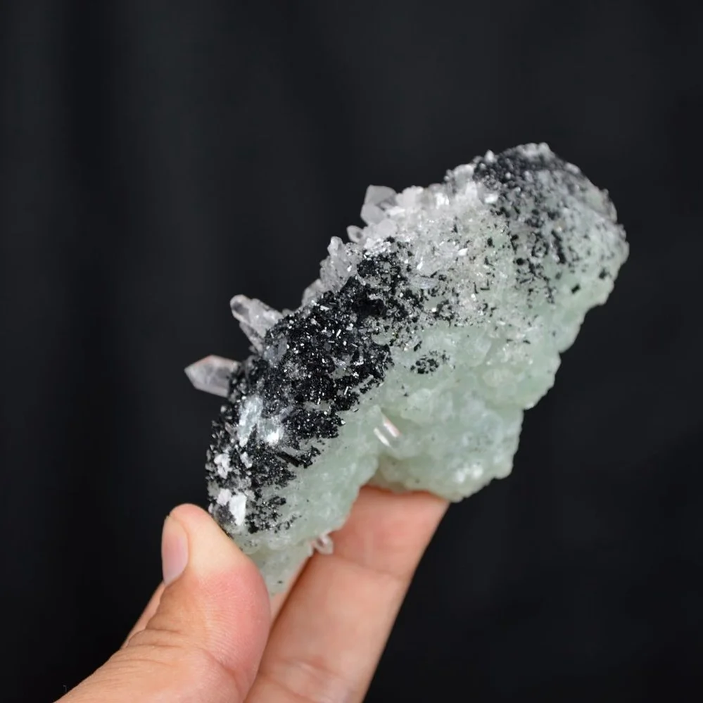 Prehnite With Babingtonite And Quartz Crystals - Image 5