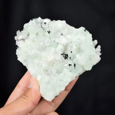 Prehnite With Babingtonite And Quartz Crystals