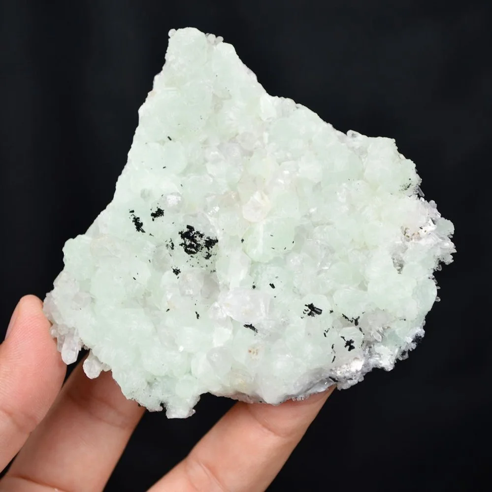 Prehnite With Babingtonite And Quartz Crystals - Image 2
