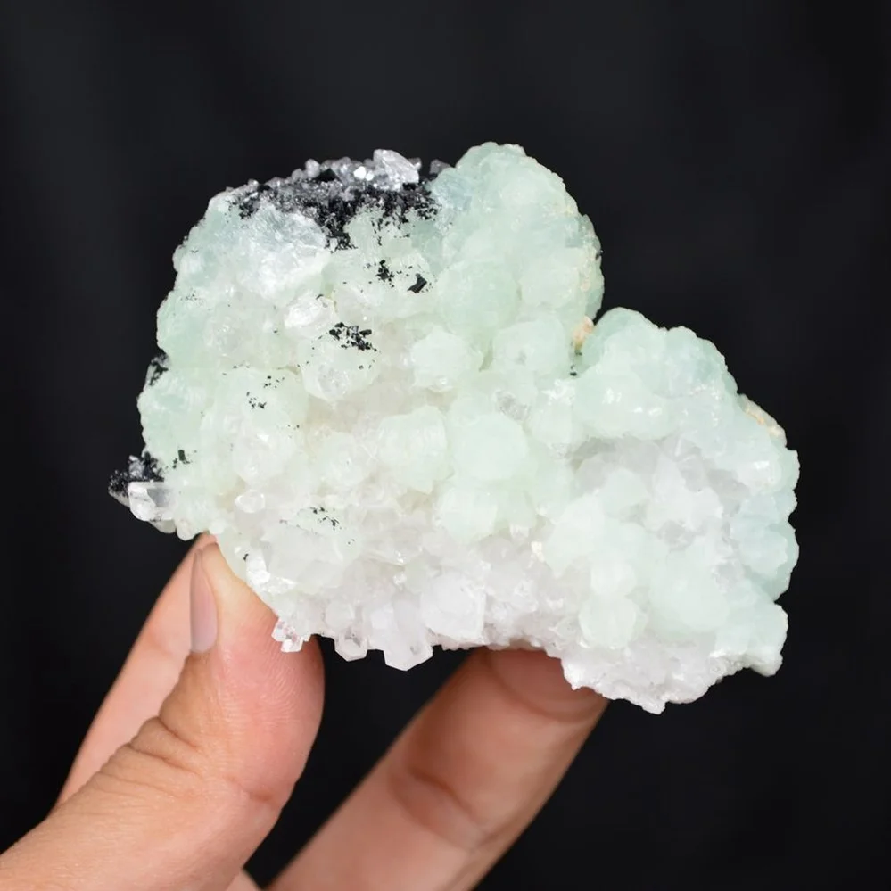 Prehnite With Babingtonite And Quartz Crystals - Image 2