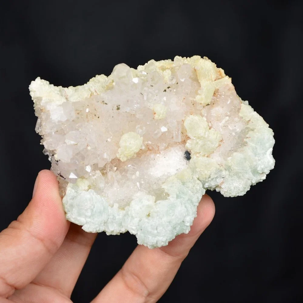 Prehnite With Babingtonite And Quartz Crystals - Image 4