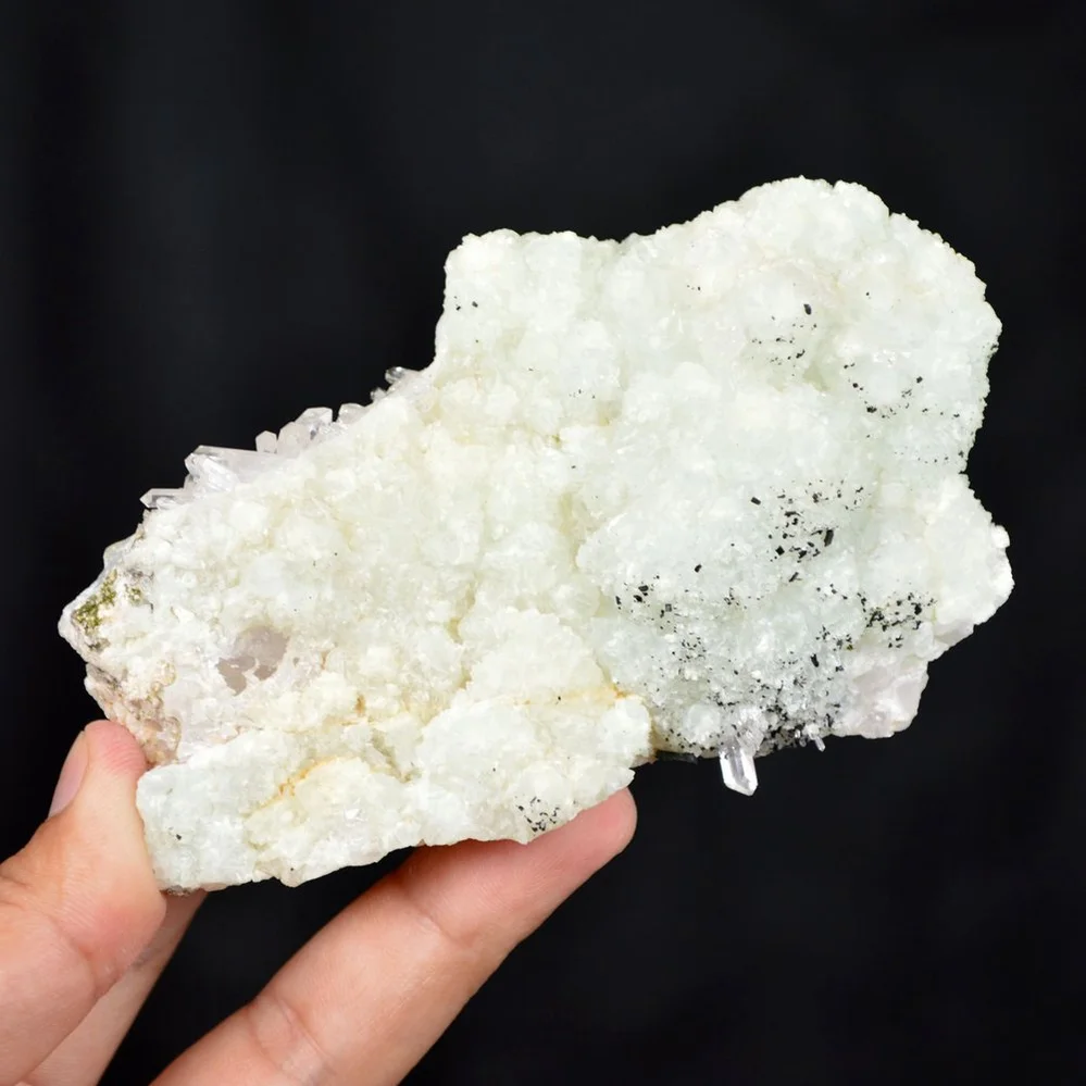 Prehnite With Babingtonite And Quartz Crystals