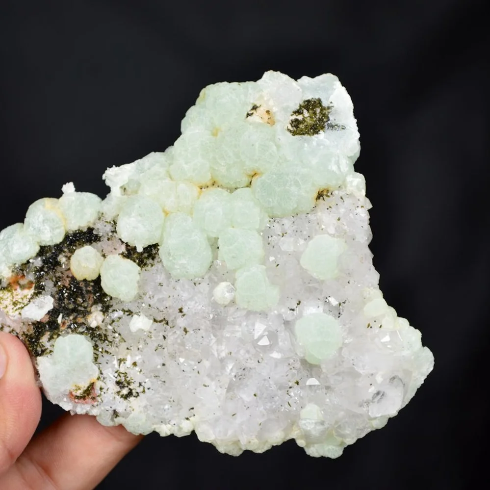 Prehnite With Babingtonite And Quartz Crystals - Image 3