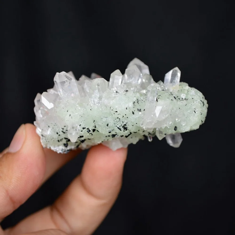 Prehnite With Babingtonite And Quartz Crystals - Image 5