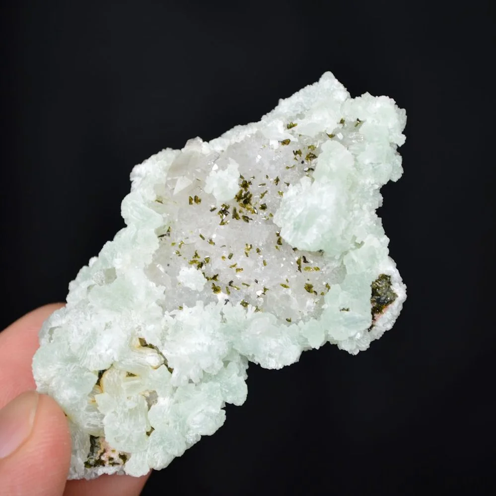 Prehnite With Babingtonite And Quartz Crystals - Image 5