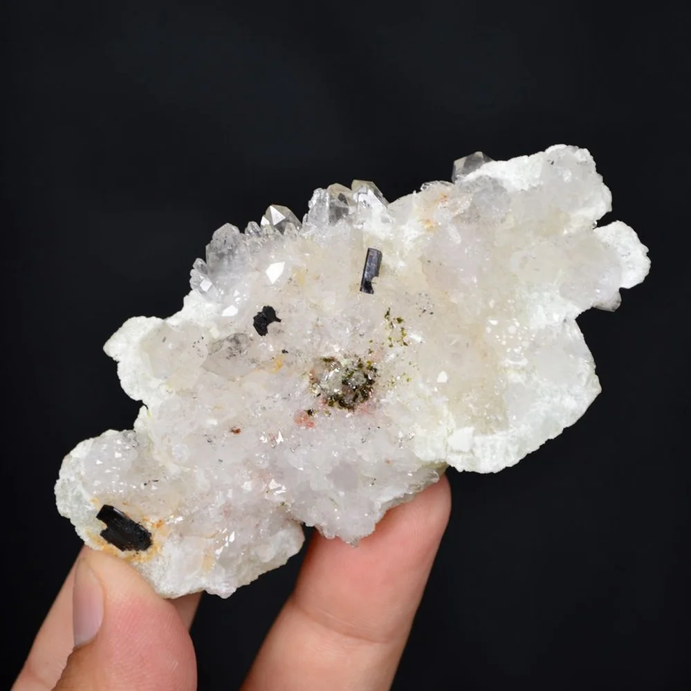 Prehnite With Babingtonite And Quartz Crystals - Image 4
