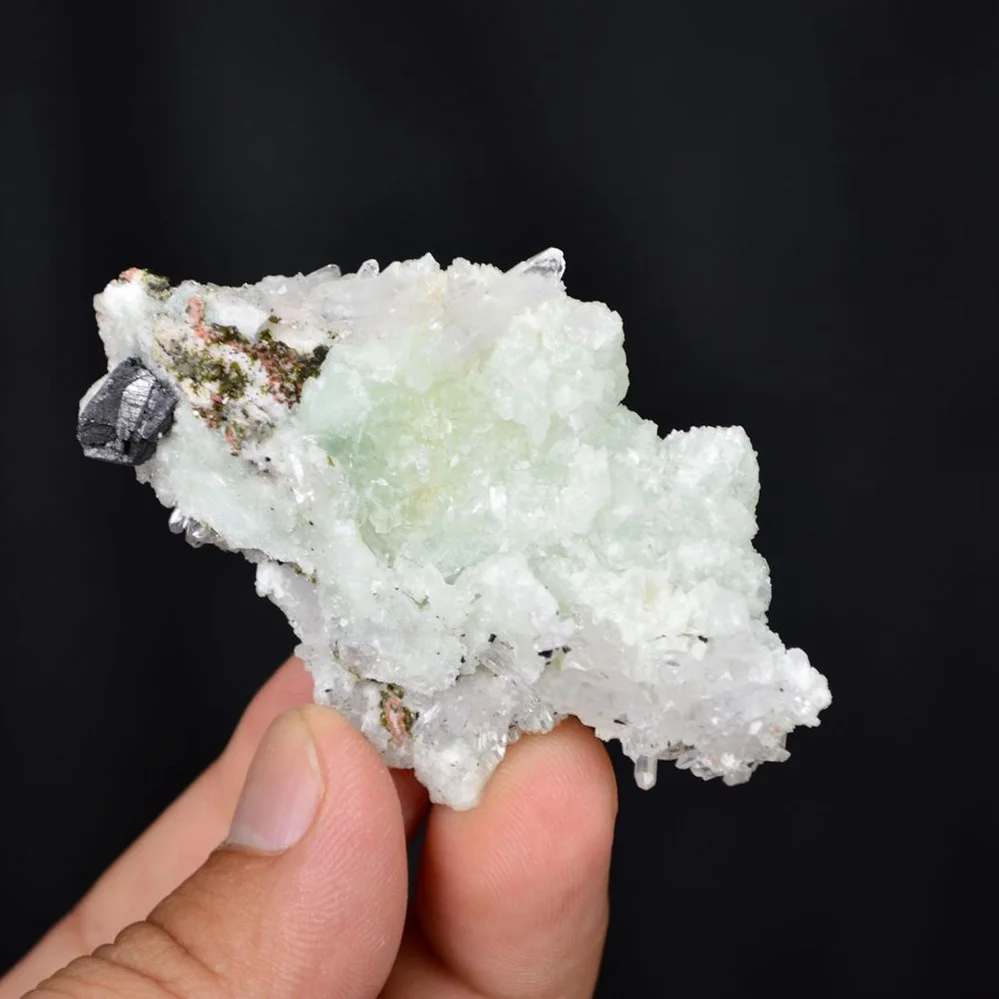 Prehnite With Babingtonite And Quartz Crystals - Image 3