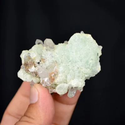 Prehnite With Babingtonite And Quartz Crystals