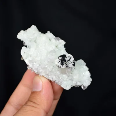 Prehnite With Babingtonite And Quartz Crystals