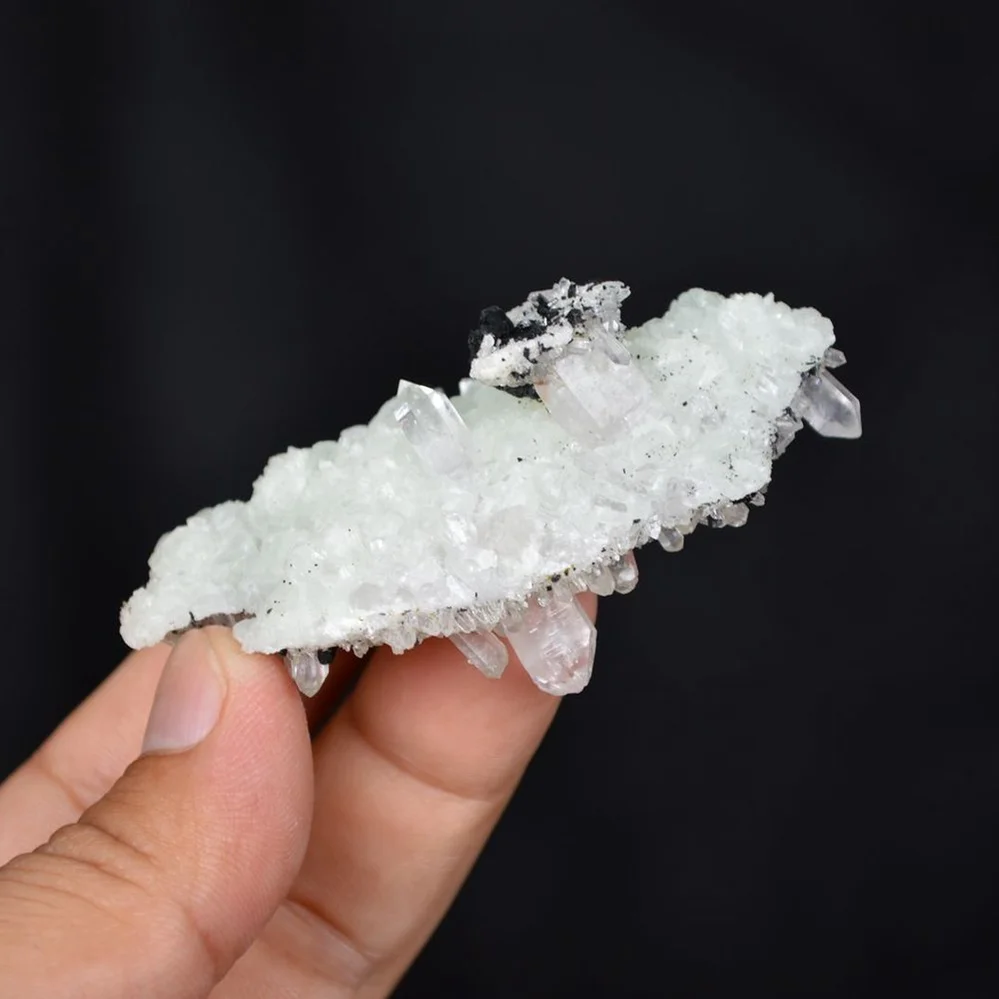 Prehnite With Babingtonite And Quartz Crystals - Image 3