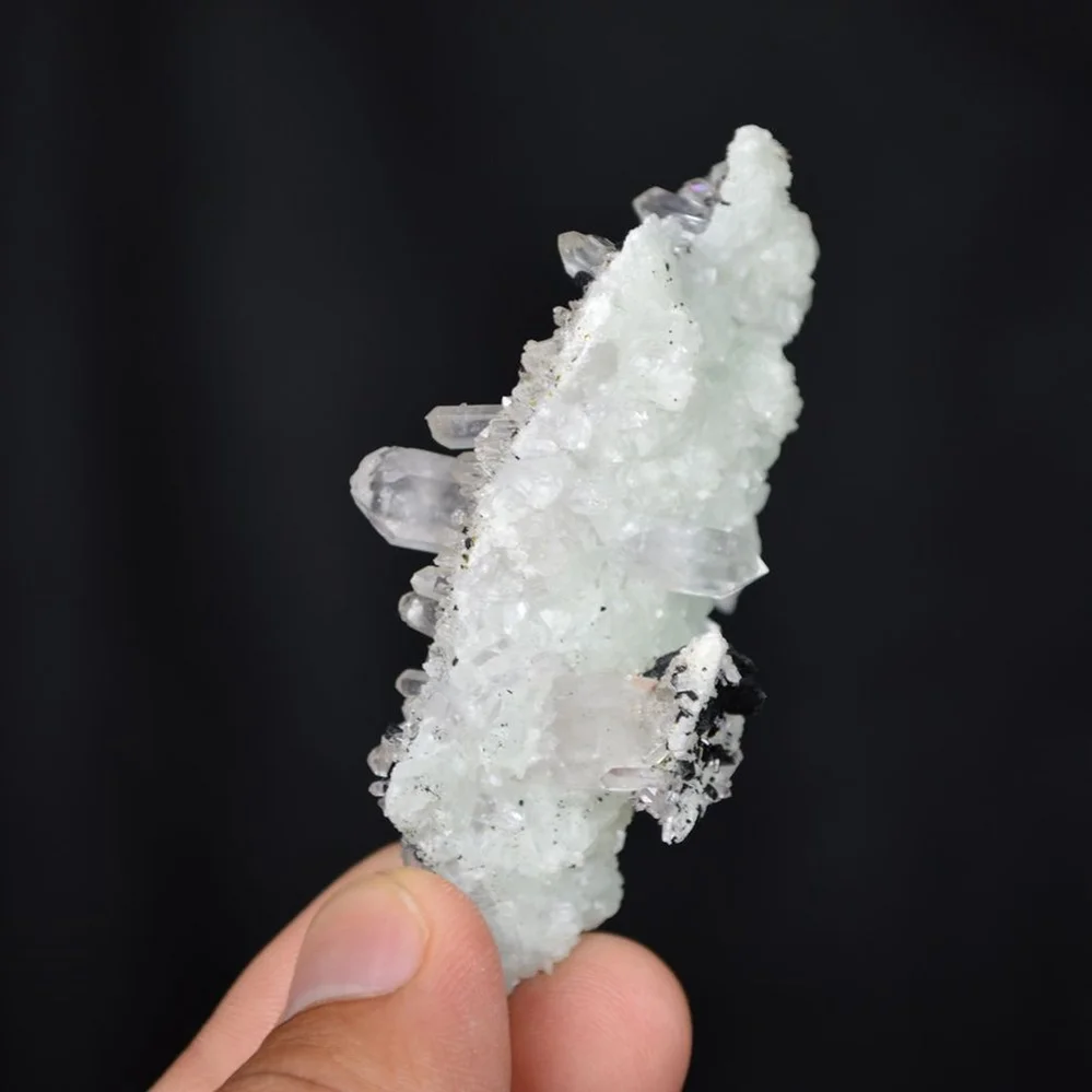 Prehnite With Babingtonite And Quartz Crystals - Image 4