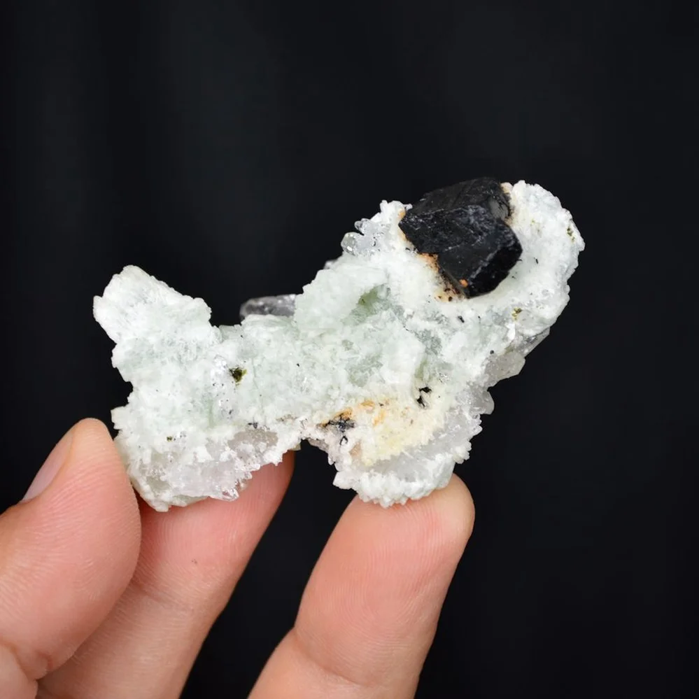 Prehnite With Babingtonite And Quartz Crystals - Image 3