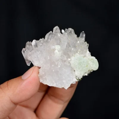 Prehnite With Babingtonite And Quartz Crystals