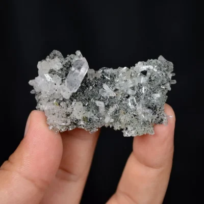 Prehnite With Babingtonite And Quartz Crystals