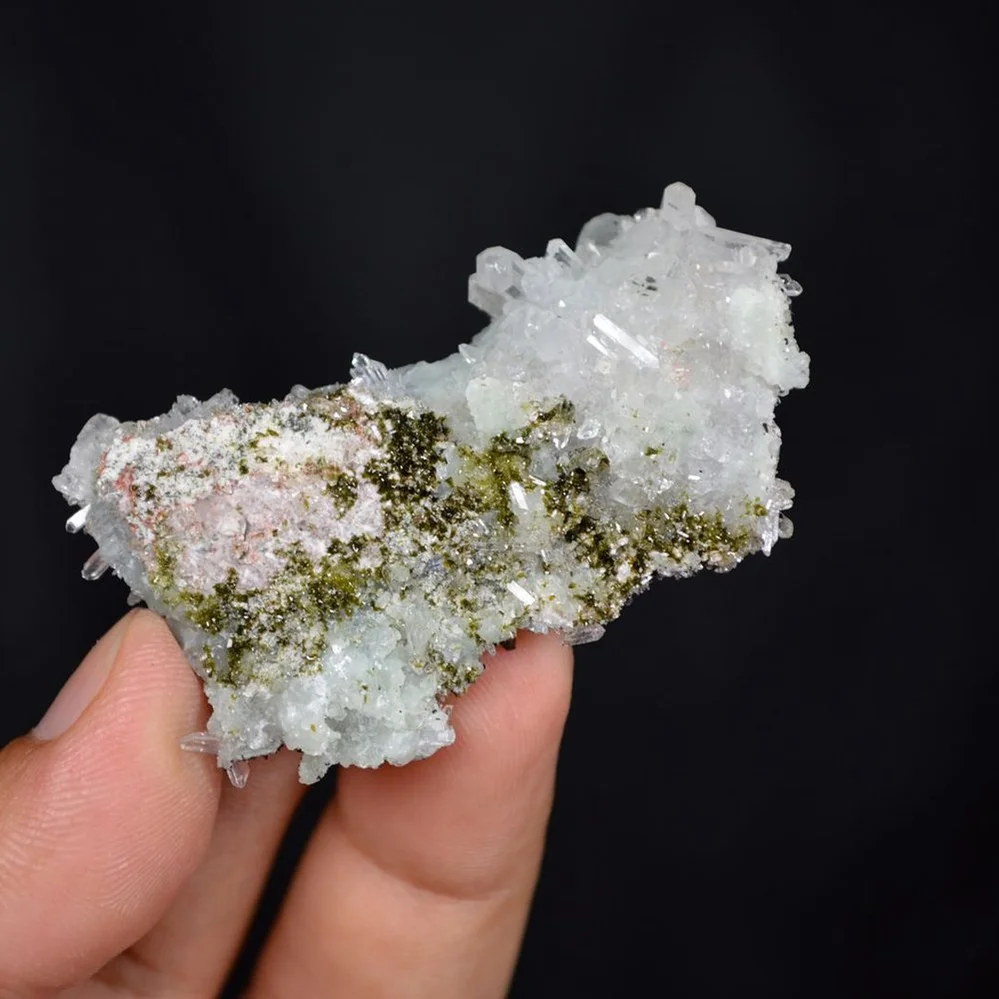 Prehnite With Babingtonite And Quartz Crystals - Image 3