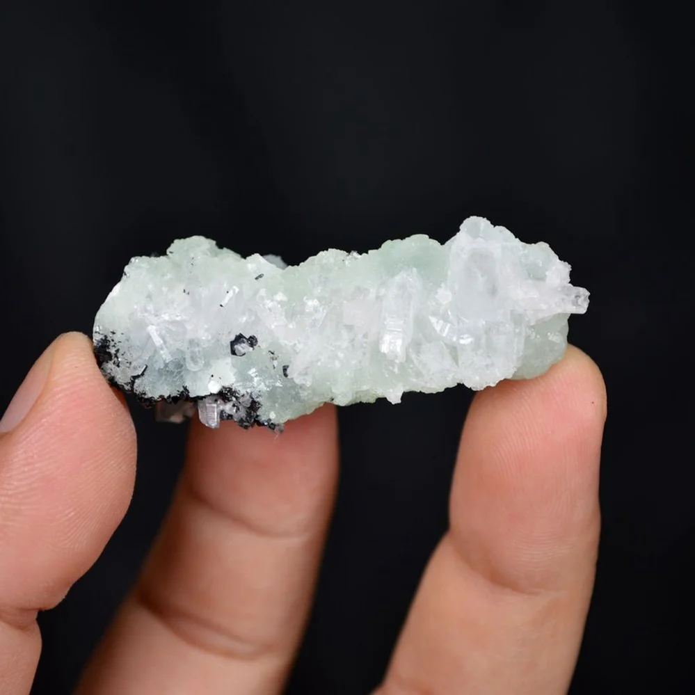 Prehnite With Babingtonite And Quartz Crystals - Image 5