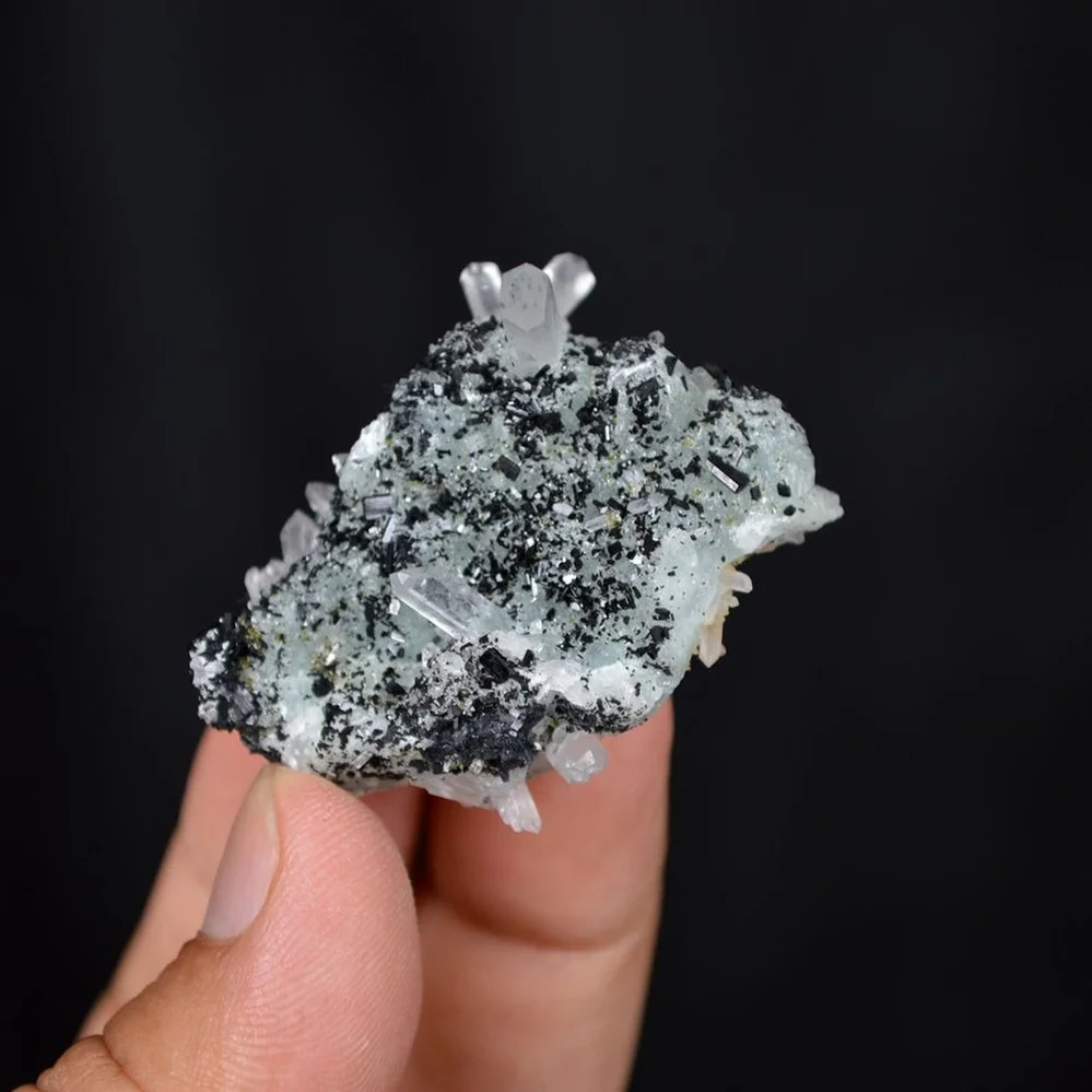 Prehnite With Babingtonite And Quartz Crystals - Image 4