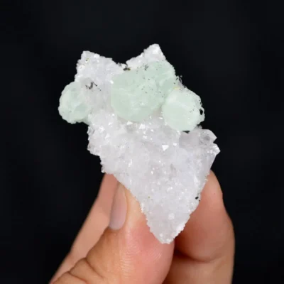 Prehnite With Babingtonite And Quartz Crystals