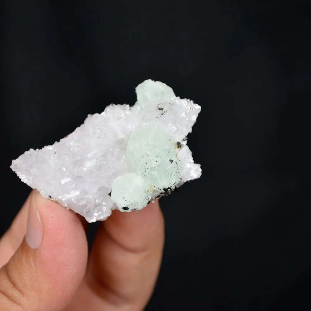 Prehnite With Babingtonite And Quartz Crystals - Image 2