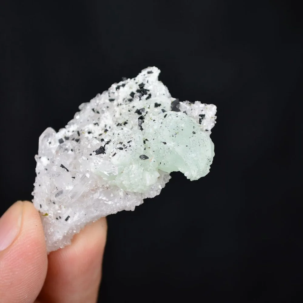 Prehnite With Babingtonite And Quartz Crystals - Image 3